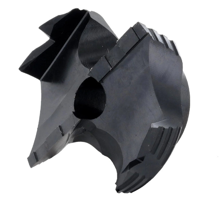 Black plastic countersinkt on a white background