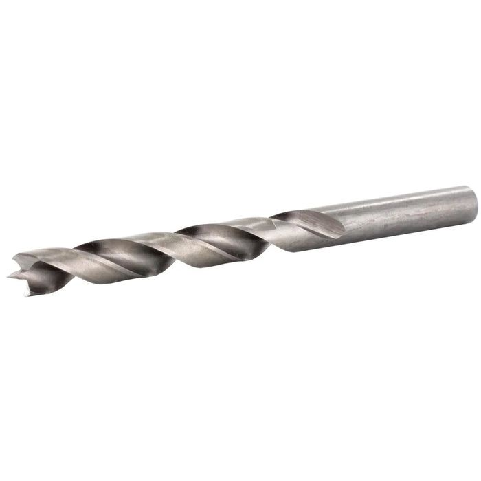 Metal drill bit on a white background