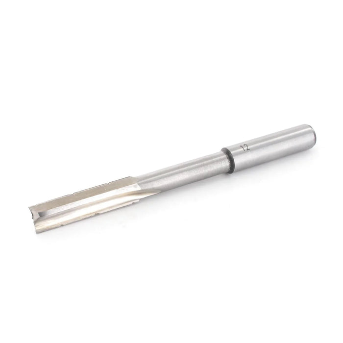 Metal drill bit on a white background