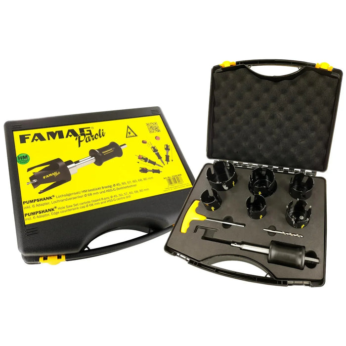 FAMAG Paroli tool set with black case and yellow label on a white background