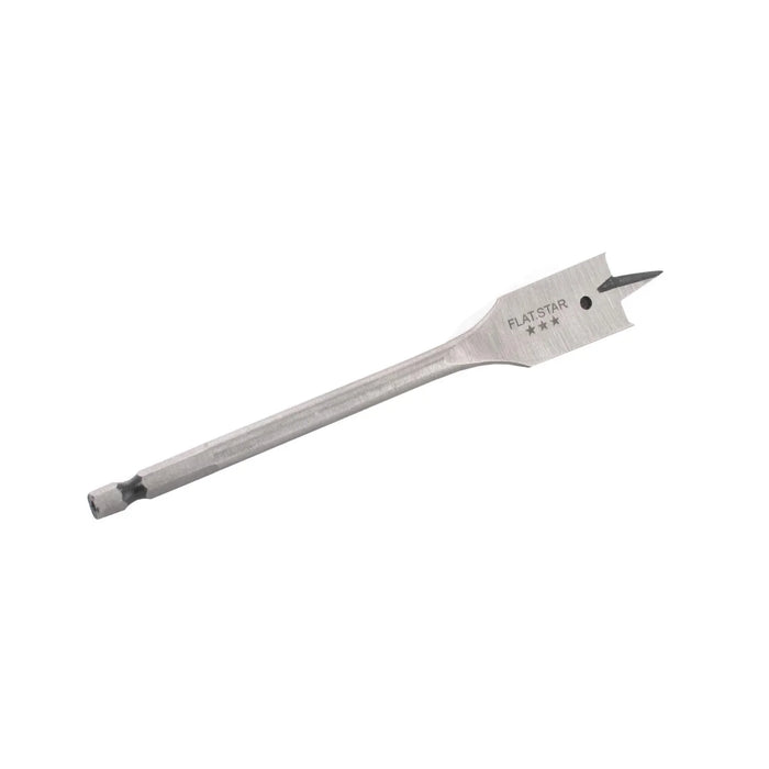 Metal spade bit with 'Flat Star' branding on a white background