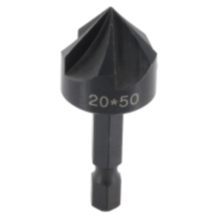 Black drill bit with '20*50' marking on a white background
