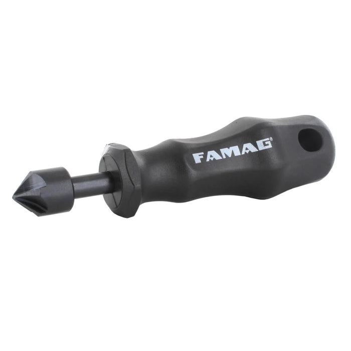 Black hand held countersink with 'FAMAG' branding on a white background