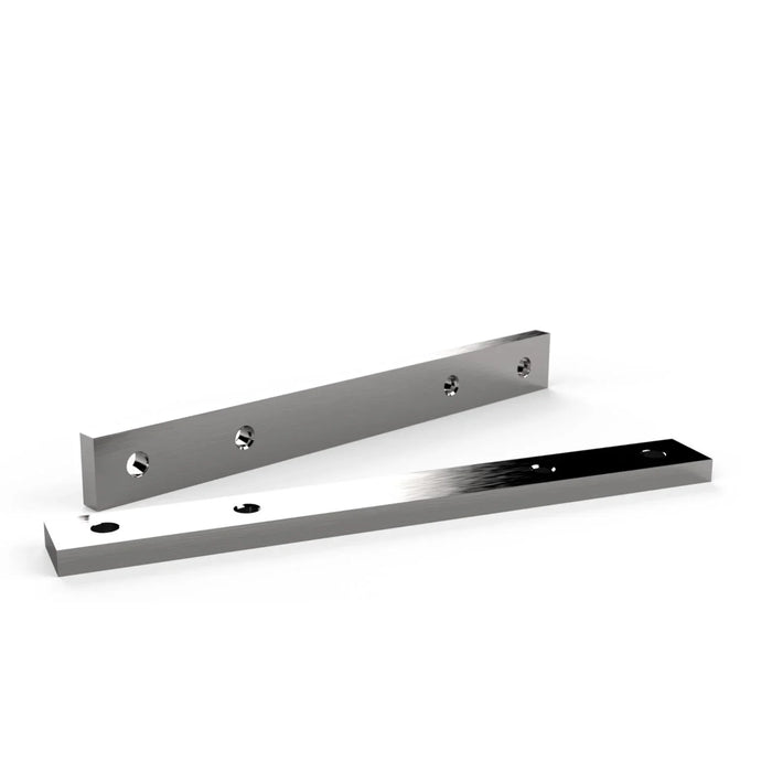 Two metal bars on a white background