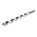 Drill bit with black and silver segments on a white background