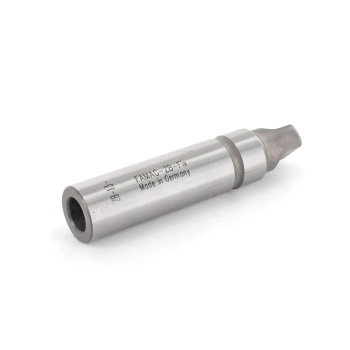 Metal cylindrical adapter with 'FAMAG ZBFix Made in Germany' text on side on a white background