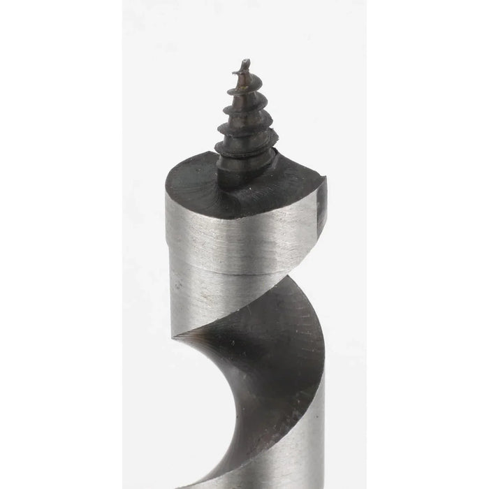 Metal drill bit on a white background