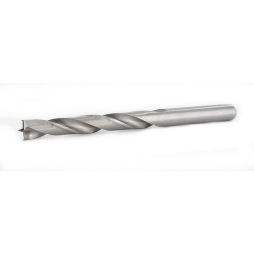 Metal drill bit on a white background