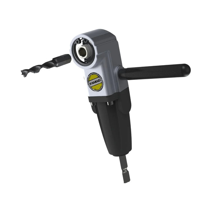 Angle screw device with attachments on a white background, branded 'Famag'.