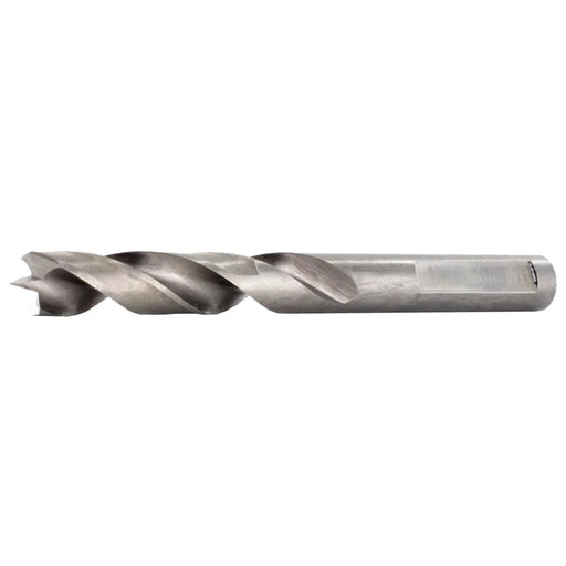 Metal drill bit on a white background