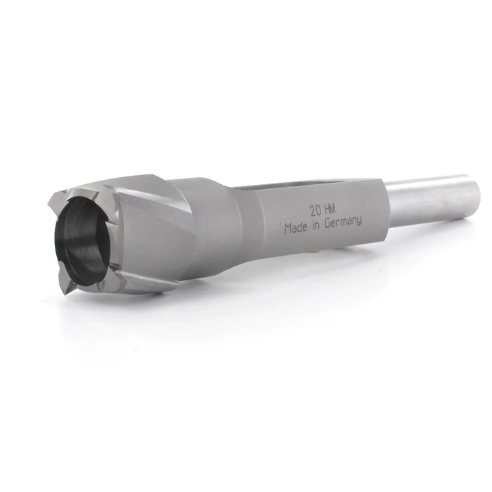 Metal disc cutter drill bit with '20 HM Made in Germany' text on a white background