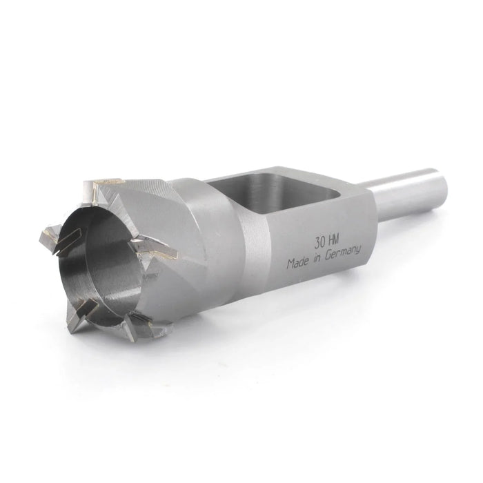 Metal disc cutter drill bit with '30HM Made in Germany' text on a white background
