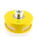 Yellow metal depth stop on a white background