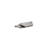 Stubby silver coloured drill bit on a white background