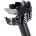 Black metal drill bit on a white background