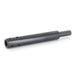 Black metal cylindrical component on a white background