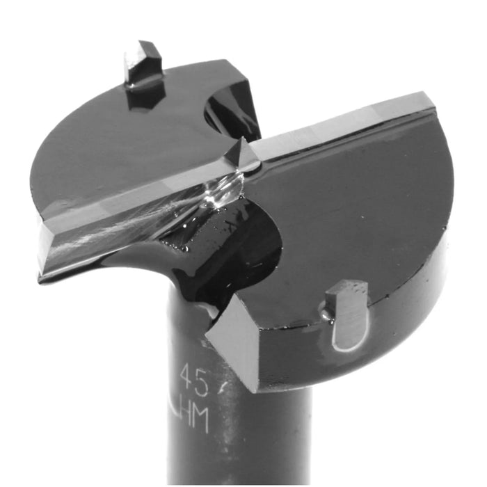 Metal drill bit on a white background