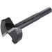 Black drill bit on a white background