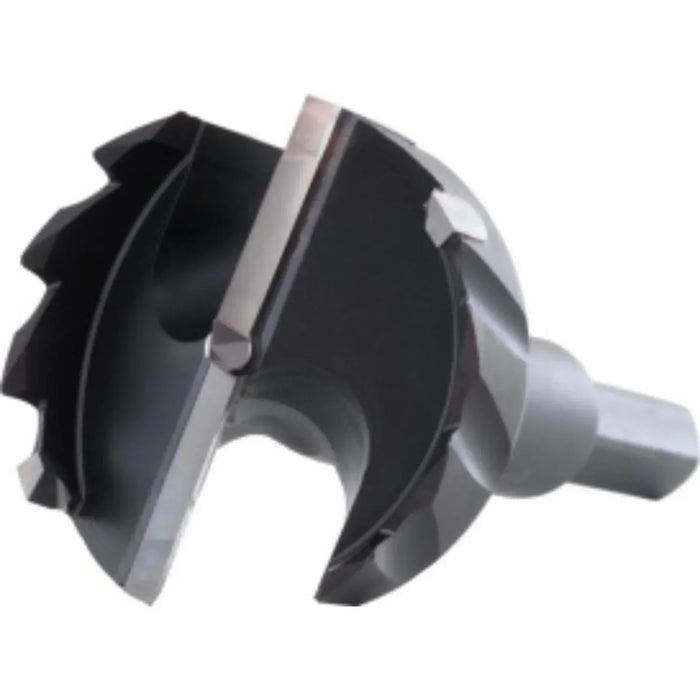 Metal drill bit on a white background