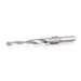 Metal stepped drill bit on a white background