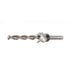 Metal drill bit on a white background