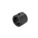 Black metal ring component on a white background