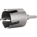 Metal drill bit on a white background