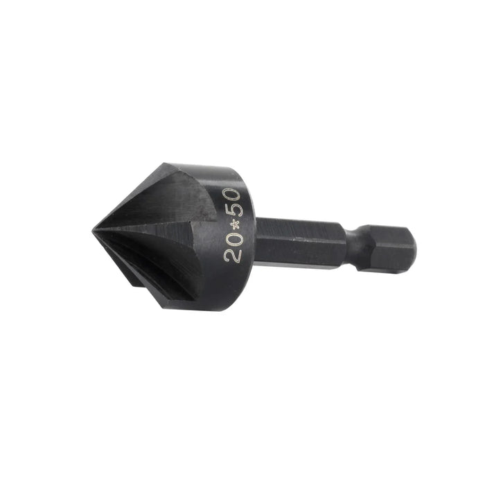 Black Hex countersink on a white background with 20*50 etched on the side