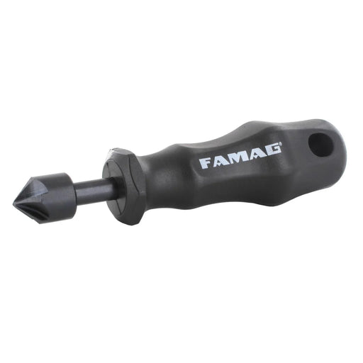 Black hand held countersink with 'FAMAG' branding on a white background