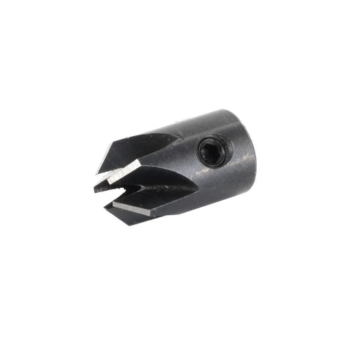 Black metal countersink on a white background