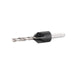 Drill bit with countersink on a white background